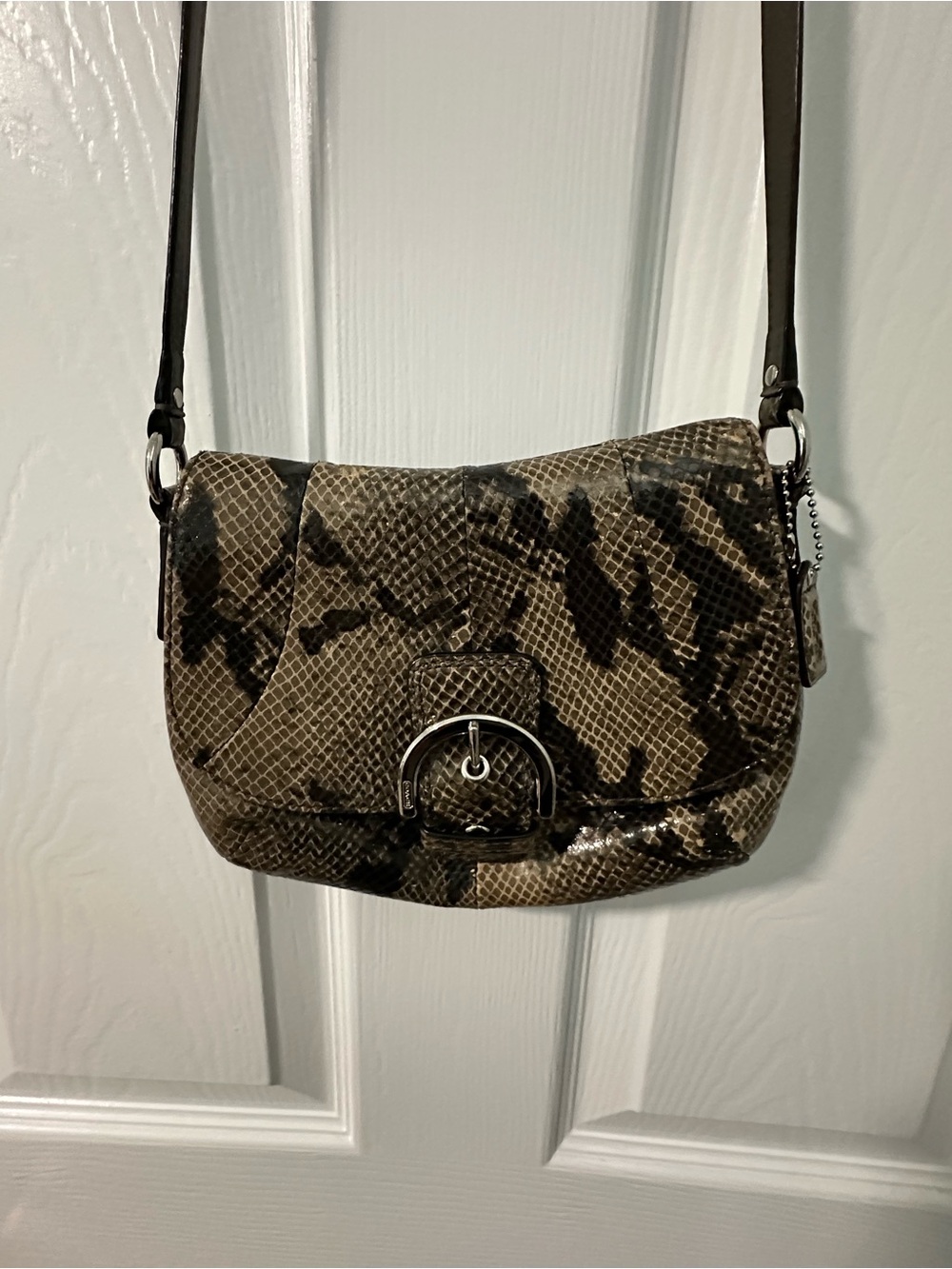 Vintage Coach Snake-Print Crossbody